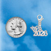 Silver Plated Horizontal Year 2026 - Silver Plated Clip on Charm with Mini Year 2026 Jewelry Ideas and Examples