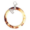 Acrylic 1 1/2" Ring Mixed Brown and Yellow - Silver Plated Clip on Charm with Mini Year 2026: Year to Remember Jewelry Gift - Celebrations