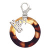 Acrylic 7/8" Ring Mixed Brown and Yellow - Silver Plated Clip on Charm with Mini Year 2026: Year to Remember Jewelry Gift - Celebrations
