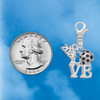 Silver Plated Love Pickleball Crystal Clip on Earrings