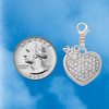 Silver Plated Large Rounded Clear Oktant Crystal Heart - Silver Plated Clip on Charm with Mini Year 2026 Jewelry Ideas and Examples
