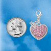 Silver Plated Large Rounded Light Pink Oktant Crystal Heart - Silver Plated Clip on Charm with Mini Year 2026 Jewelry Ideas and Examples
