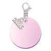 Acrylic 1" Disc Shimmer Light Purple - Silver Plated Clip on Charm with Mini Year 2026: Year to Remember Jewelry Gift - Celebrations