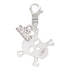 Acrylic Small Clear Skull - Silver Plated Clip on Charm with Mini Year 2026: Year to Remember Jewelry Gift - Celebrations