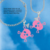 Acrylic Large Pink Skull - Silver Plated Clip on Charm with Mini Year 2026