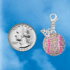 Silver Plated Large Super Sparkle Crystal Pink AB Softball - Silver Plated Clip on Charm with Mini Year 2026 Jewelry Ideas and Examples