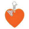 Acrylic 1" Orange Heart - Silver Plated Clip on Charm with Mini Year 2026: Year to Remember Jewelry Gift - Celebrations