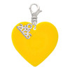 Acrylic 1" Yellow Heart - Silver Plated Clip on Charm with Mini Year 2026: Year to Remember Jewelry Gift - Celebrations