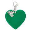 Acrylic 1" Green Heart - Silver Plated Clip on Charm with Mini Year 2026: Year to Remember Jewelry Gift - Celebrations