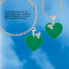 Acrylic 1" Green Heart - Silver Plated Clip on Charm with Mini Year 2026