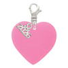 Acrylic 1" Hot Pink Heart - Silver Plated Clip on Charm with Mini Year 2026: Year to Remember Jewelry Gift - Celebrations