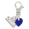 Acrylic 5/16" Navy Blue Heart - Silver Plated Clip on Charm with Mini Year 2026: Year to Remember Jewelry Gift - Celebrations