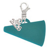 Acrylic Large Teal Megaphone - Silver Plated Clip on Charm with Mini Year 2026: Year to Remember Jewelry Gift - Celebrations