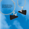 Acrylic Large Black Megaphone - Silver Plated Clip on Charm with Mini Year 2026