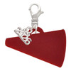 Acrylic Large Maroon Megaphone - Silver Plated Clip on Charm with Mini Year 2026: Year to Remember Jewelry Gift - Celebrations