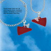 Acrylic Large Maroon Megaphone - Silver Plated Clip on Charm with Mini Year 2026