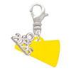 Acrylic Yellow Megaphone - Silver Plated Clip on Charm with Mini Year 2026: Year to Remember Jewelry Gift - Celebrations