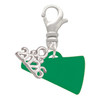 Acrylic Green Megaphone - Silver Plated Clip on Charm with Mini Year 2026: Year to Remember Jewelry Gift - Celebrations