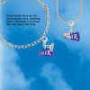 Acrylic Navy Cheer Megaphone - Silver Plated Clip on Charm with Mini Year 2026