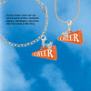 Acrylic Large Orange Cheer Megaphone - Silver Plated Clip on Charm with Mini Year 2026
