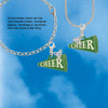 Acrylic Large Green Cheer Megaphone - Silver Plated Clip on Charm with Mini Year 2026
