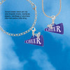 Acrylic Large Navy Cheer Megaphone - Silver Plated Clip on Charm with Mini Year 2026