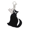 Acrylic Sitting Black Cat with Crystal Eyes - Silver Plated Clip on Charm with Mini Year 2026: Year to Remember Jewelry Gift - Celebrations