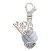 Silver Plated 3-D Enamel Volleyball Spinner - Silver Plated Clip on Charm with Mini Year 2026: Year to Remember Jewelry Gift - Celebrations
