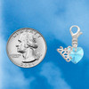 10mm Hot Blue Crystal Heart - Silver Plated Clip on Charm with Mini Year 2026 Jewelry Ideas and Examples