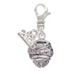 Silver Plated Antiqued Dragon Spinner - Silver Plated Clip on Charm with Mini Year 2026: Year to Remember Jewelry Gift - Celebrations