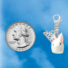 Resin White Big Ear Bunny - Silver Plated Clip on Charm with Mini Year 2026 Jewelry Ideas and Examples