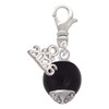 12mm Black Roller Glass Spinner - Silver Plated Clip on Charm with Mini Year 2026: Year to Remember Jewelry Gift - Celebrations
