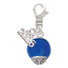 12mm Glass Capri Blue Roller Spinner - Silver Plated Clip on Charm with Mini Year 2026: Year to Remember Jewelry Gift - Celebrations