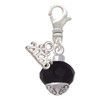 12mm Faceted Black Glass Spinner - Silver Plated Clip on Charm with Mini Year 2026: Year to Remember Jewelry Gift - Celebrations