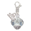 Clear Faceted Glass Spinner - Silver Plated Clip on Charm with Mini Year 2026: Year to Remember Jewelry Gift - Celebrations