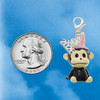 Resin Monkey with Bunny Ears - Silver Plated Clip on Charm with Mini Year 2026 Jewelry Ideas and Examples