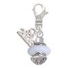 Silver Plated White Center Spinner - Silver Plated Clip on Charm with Mini Year 2026: Year to Remember Jewelry Gift - Celebrations