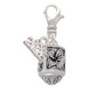 Silver Plated Antiqued Plumeria Flowers Spinner - Silver Plated Clip on Charm with Mini Year 2026: Year to Remember Jewelry Gift - Celebrations