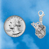 Silver Plated Antiqued Woven Rope Spinner - Silver Plated Clip on Charm with Mini Year 2026 Jewelry Ideas and Examples