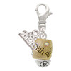 Two-tone Love Hope Faith Believe Spinner - Silver Plated Clip on Charm with Mini Year 2026: Year to Remember Jewelry Gift - Celebrations