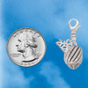 Silver Plated Wide Diagonal Cable Spinner - Silver Plated Clip on Charm with Mini Year 2026 Jewelry Ideas and Examples