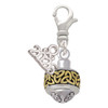 Two-tone Celtic Knot Trinity Band Spinner - Silver Plated Clip on Charm with Mini Year 2026: Year to Remember Jewelry Gift - Celebrations