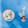 Silver Plated Wide Hot Pink Cheetah Print Band Spinner - Silver Plated Clip on Charm with Mini Year 2026 Jewelry Ideas and Examples
