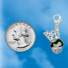 Silver Plated Wide Lime Green Cheetah Print Band Spinner - Silver Plated Clip on Charm with Mini Year 2026 Jewelry Ideas and Examples