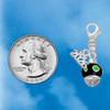 Silver Plated Lime Green Dots on Black Spinner - Silver Plated Clip on Charm with Mini Year 2026 Jewelry Ideas and Examples
