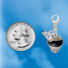 Two-tone Black Round Spinner - Silver Plated Clip on Charm with Mini Year 2026 Jewelry Ideas and Examples