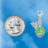 Silver Plated Lime Green Giraffe Print Spinner - Silver Plated Clip on Charm with Mini Year 2026 Jewelry Ideas and Examples