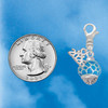 Silver Plated Hot Blue Giraffe Print Spinner - Silver Plated Clip on Charm with Mini Year 2026 Jewelry Ideas and Examples