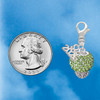 Silver Plated Lime Green Crystal Sparkle Spinner - Silver Plated Clip on Charm with Mini Year 2026 Jewelry Ideas and Examples
