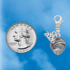 Silver Plated Feather Spinner - Silver Plated Clip on Charm with Mini Year 2026 Jewelry Ideas and Examples